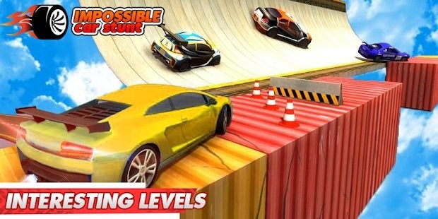 不可能的汽车特技比赛3d游戏(impossible car stunts)